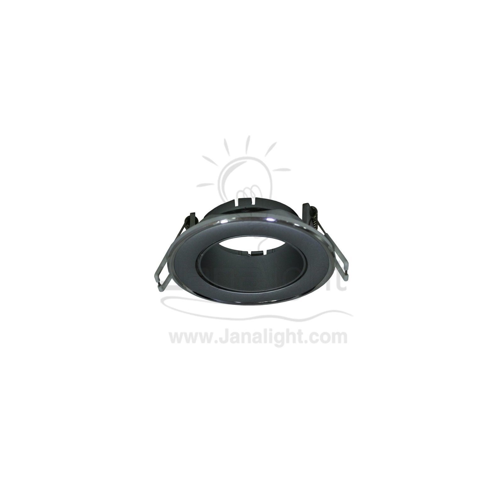 سبوت مدور متحرك فارغ ناعم كونو فضي لميع - فضي مط بريق BQ-2-13 pivoting round recessed bright silver & silver frame spotlight 9cm